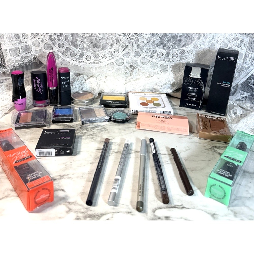 NEW~23 Pc Mixed Make up Lot~ Lisi, Amuse, Salon Perfection, Perlier, Morphe(3068